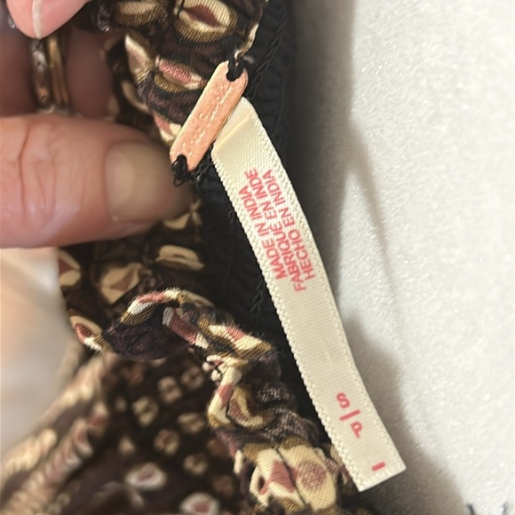 FREE PEOPLE STAR DIP TUERED SMOCKED BUTTON FRONT COTTEN MINI DRESS SP - Picture 7 of 14